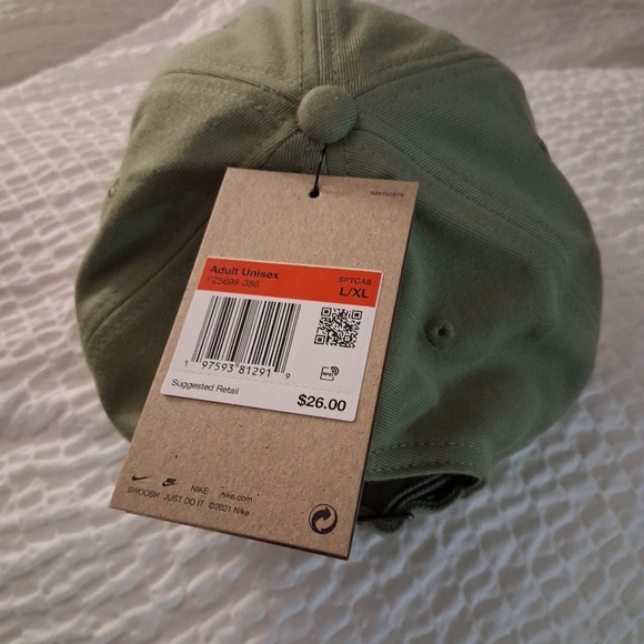 Nike Adult Unisex Dri-FIT Structured Club Cap Adjustable Hat Green L/XL - Picture 4 of 4